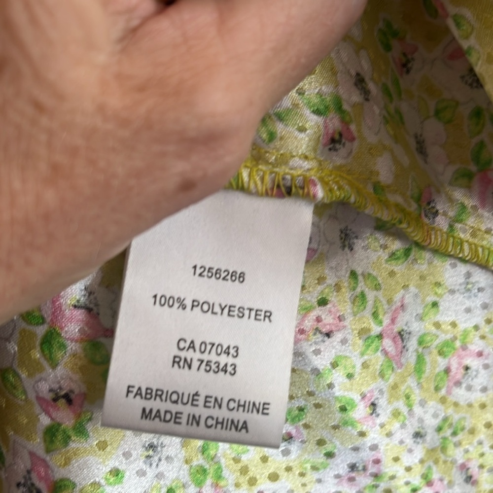 cupcakes & cashmere Green Floral Puff Sleeve Blouse Size M - Picture 7 of 9